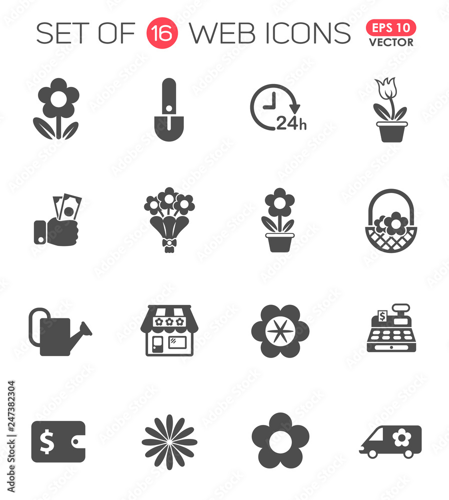 flower shop icon set. flower shop web icons for your project flower shop icon set. flower shop web icons for your project