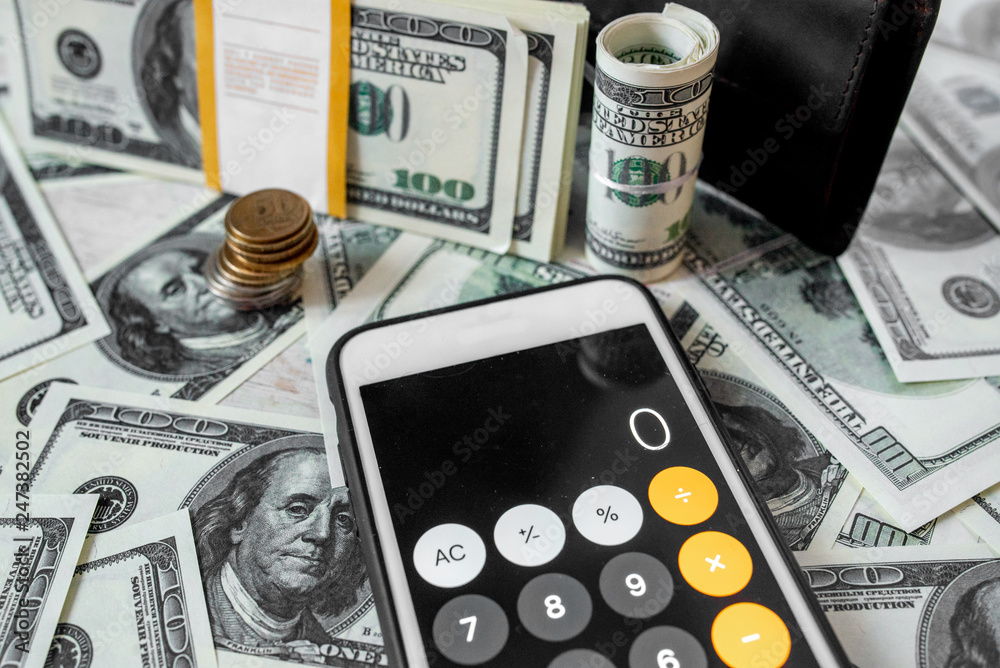 Fototapeta premium Financial calculation of money