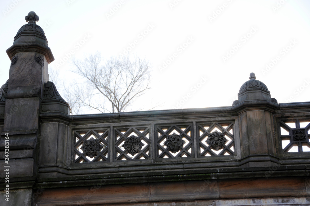 A segment of the historic and iconic Bethesda Terrace located inside New York City's Central Park.