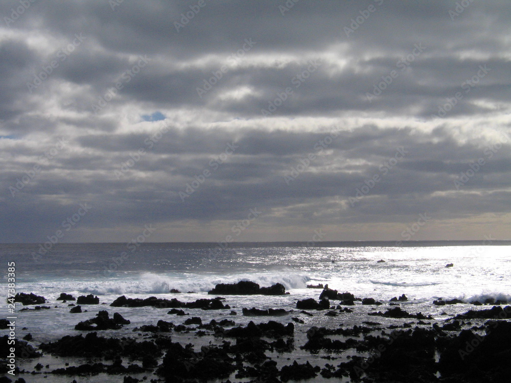 Isla de Pascua. Beach in Eastern Island, Chile Isla de Pascua. Beach in Eastern Island, Chile