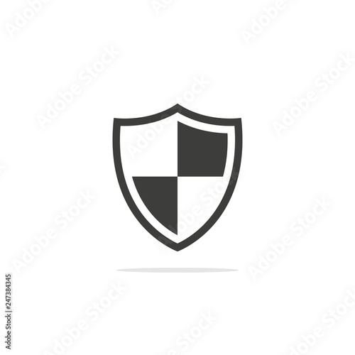 Free Download Monochrome vector illustration of a shield icon, isolated on a white background. - GFXLoad