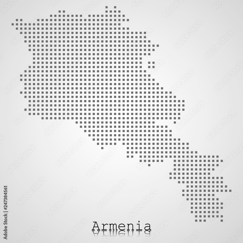 Armenia pixel map. Vector illustration.