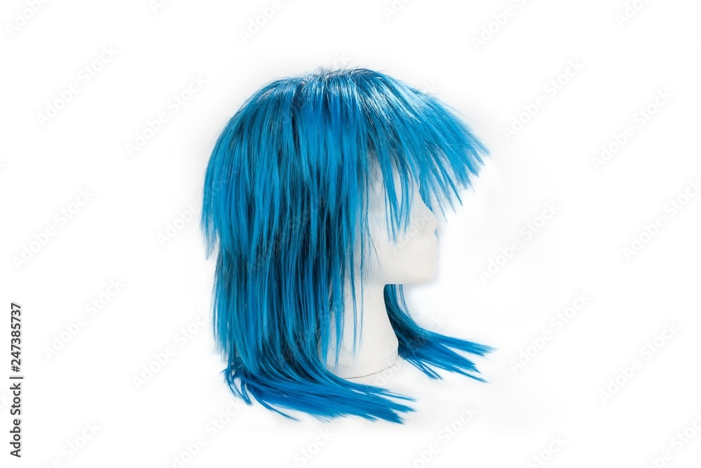 Fototapeta premium Fashion color wig on white background