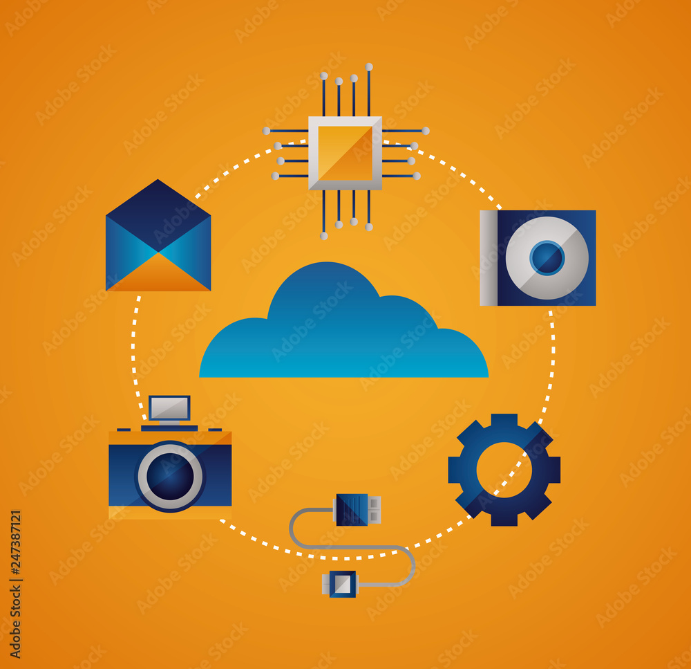 Obraz premium cloud computing concept