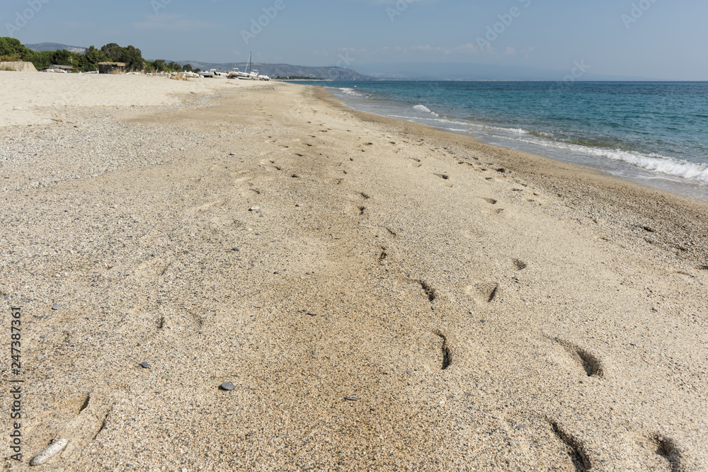 Italia Calabria Mare orme sulla sabbia