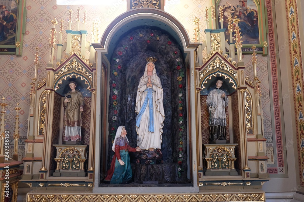Altar of Our Lady of Lourdes in the church of Saint Matthew in Stitar, Croatia