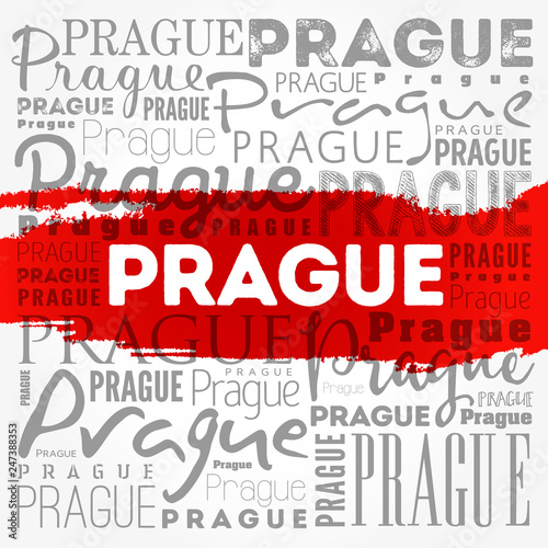 Prague wallpaper word cloud, travel concept background