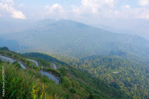 concrete road on top of the mountain at Kanchanaburi ,Thailand