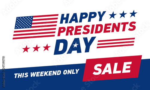 Presidents day sale banner . Vector template.