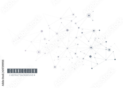Network concept. Connected lines and dots. Vector 
