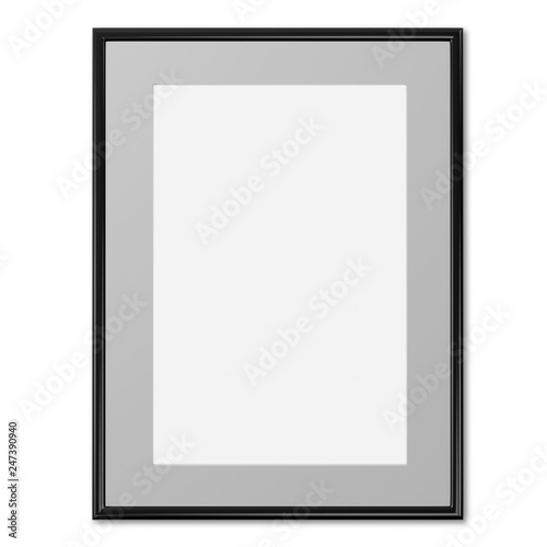 Empty advertising poster  banner  - mockup template on gray background. 3D rendering