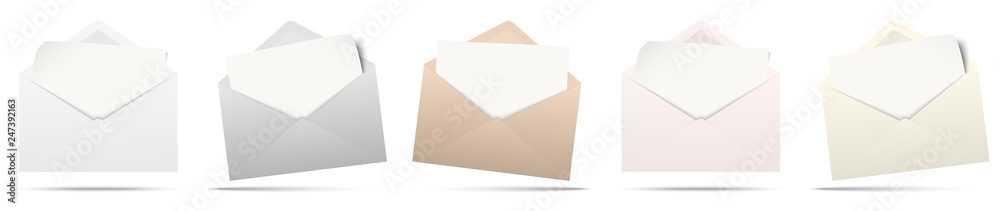 colored envelopes with empty paper colored envelopes with empty paper