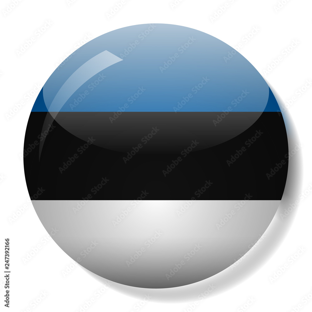 Estonian flag glass button vector illustration Estonian flag glass button vector illustration