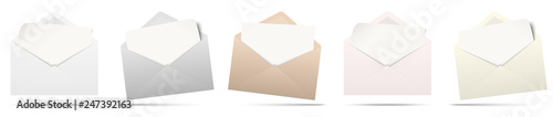 colored envelopes with empty paper