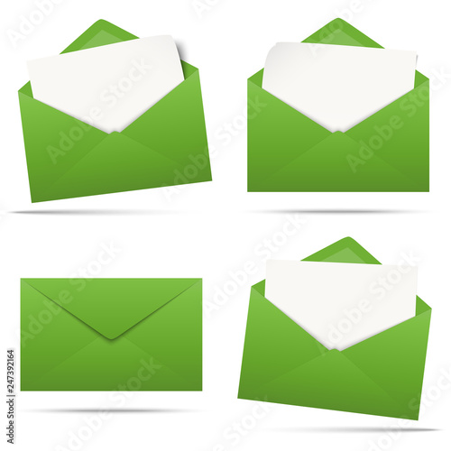 colored envelopes with empty paper