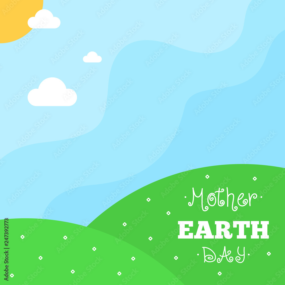 Mother earth day illustration, backround and banner. Mother earth day awarennes