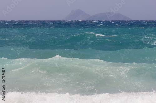 Background with sea waves and blue water