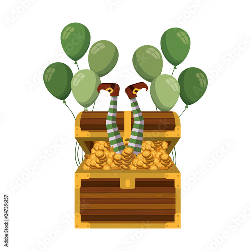 chest with coins isolated icon