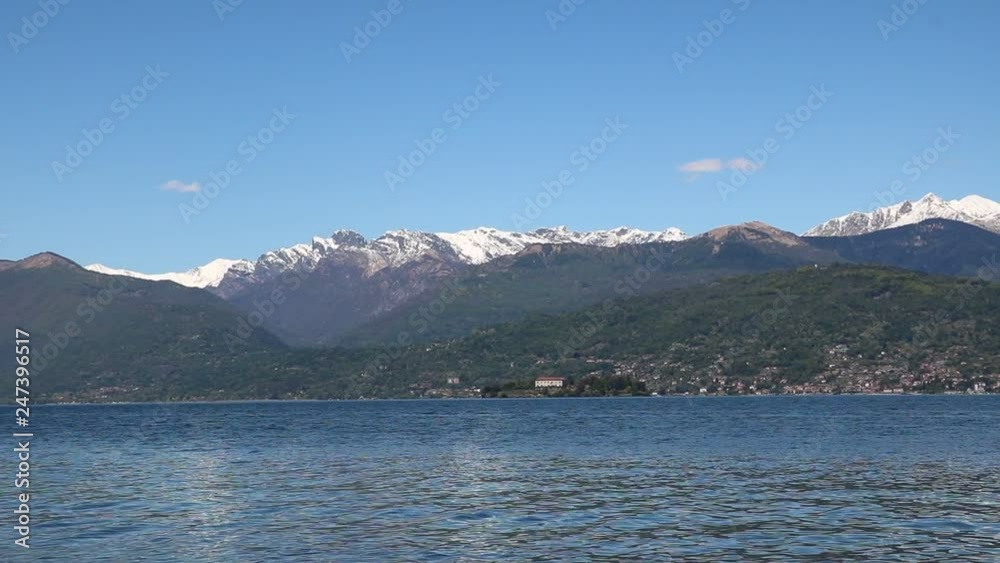 Holidays at Lake Maggiore view to the Borromean Islands, Piedmont Italy