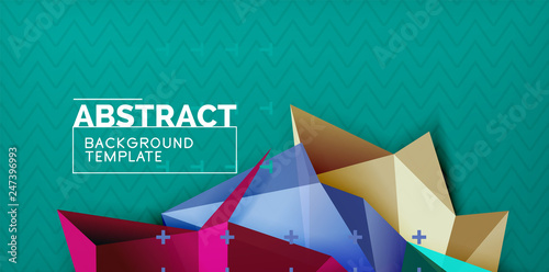 Fototapeta Naklejka Na Ścianę i Meble -  Color geometric abstract background, minimal abstraction design with mosaic style 3d shape
