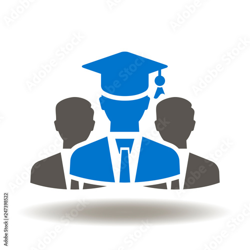 Фотография Man group graduation cap icon vector