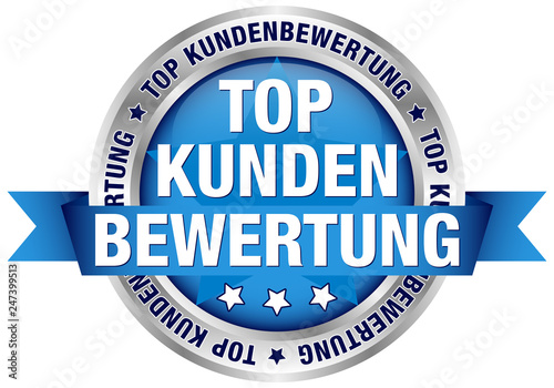 Button Banderole "Top Kundenbewertung" blau
