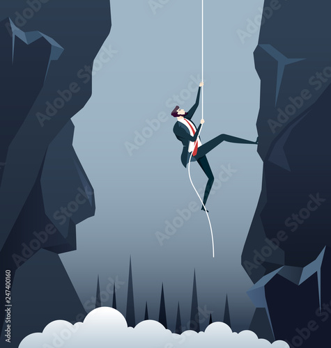 Businessman overcoming challenges in business concept - Business concept vector