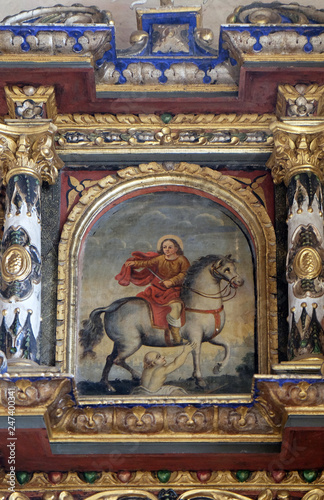 Saint Martin altarpiece in the Church of Saint Michael in Vugrovec, Croatia