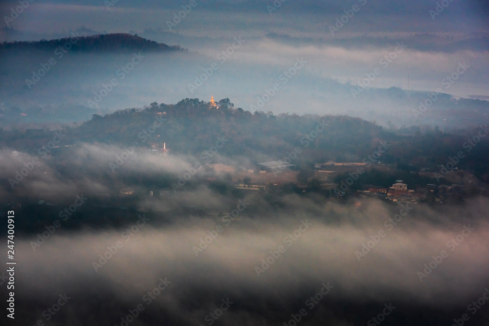 Viewpoint of the sea of fog Chiang Khan District, Thailand