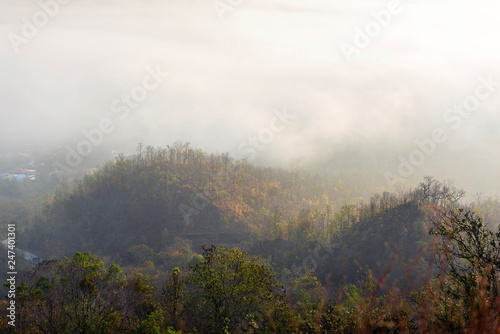 Viewpoint of the sea of fog Chiang Khan District  Thailand