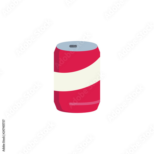Aluminum can flat icon, vector sign, colorful pictogram isolated on white. Tin can symbol, logo illustration. Flat style design