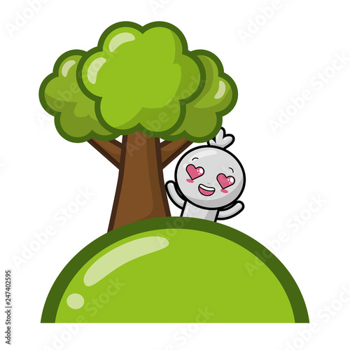 kawaii cartoon doll love tree