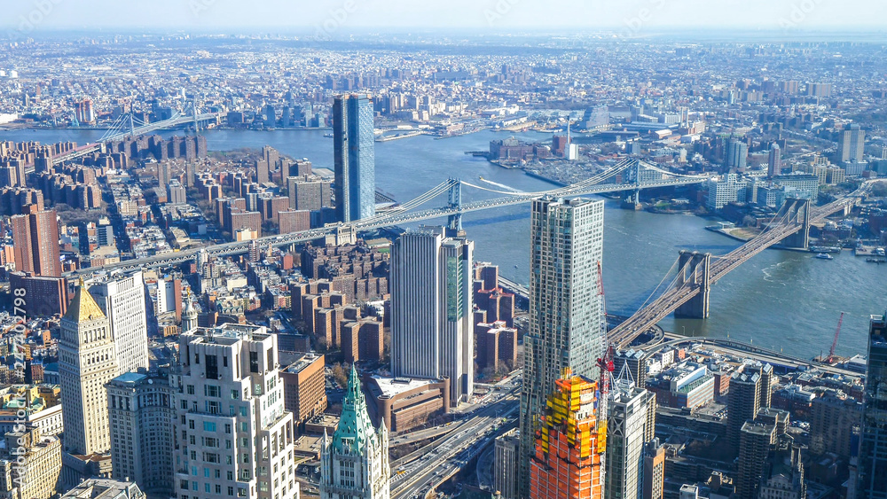 Fototapeta premium Amazing aerial view over Manhattan New York