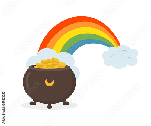 Pot of gold and rainbow.