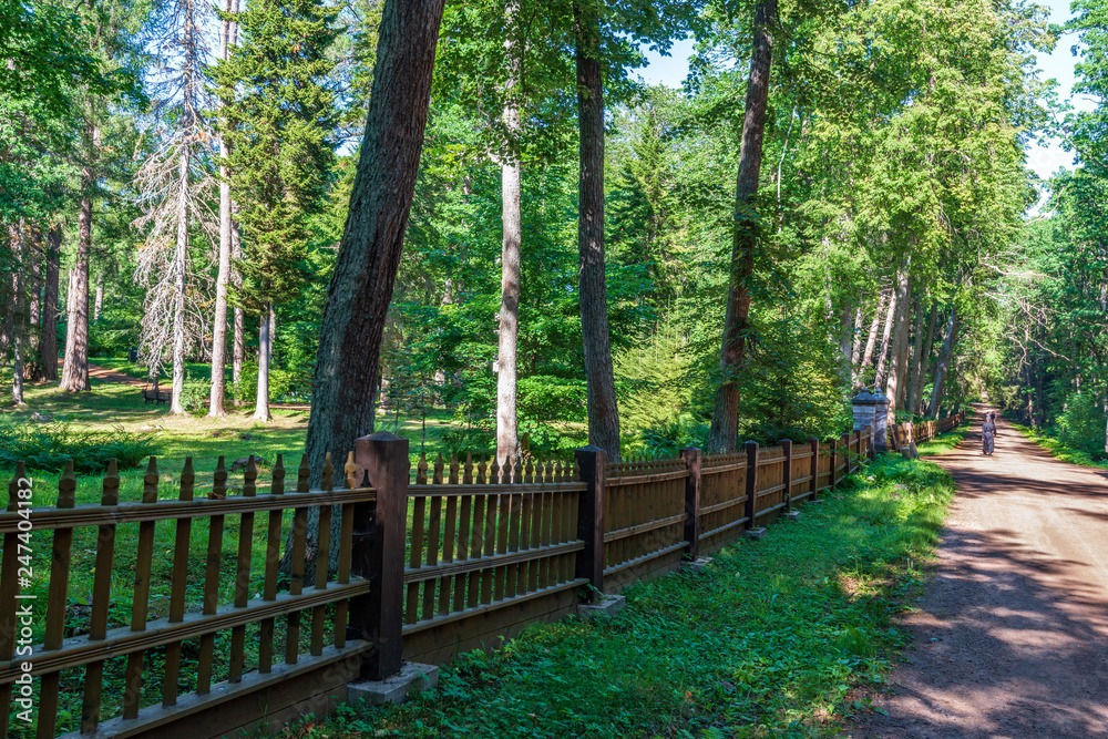 The fence hegumenskogo cemetery. The wonderful island Valaam is located on Lake Lodozhskoye, Karelia. Balaam - a step to heaven The fence hegumenskogo cemetery. The wonderful island Valaam is located on Lake Lodozhskoye, Karelia. Balaam - a step to heaven