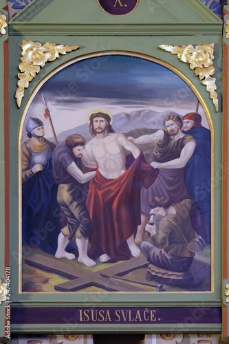 10th Stations of the Cross, Jesus is stripped of His garments, church of Saint Matthew in Stitar, Croatia