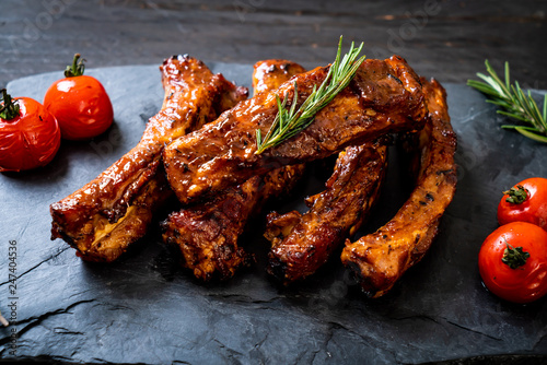 Konstfotografi grilled barbecue ribs pork