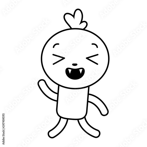 kawaii cartoon doll character