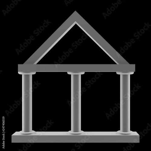 Wallpaper Mural Three pillared buildings, 3d-Illustration Torontodigital.ca