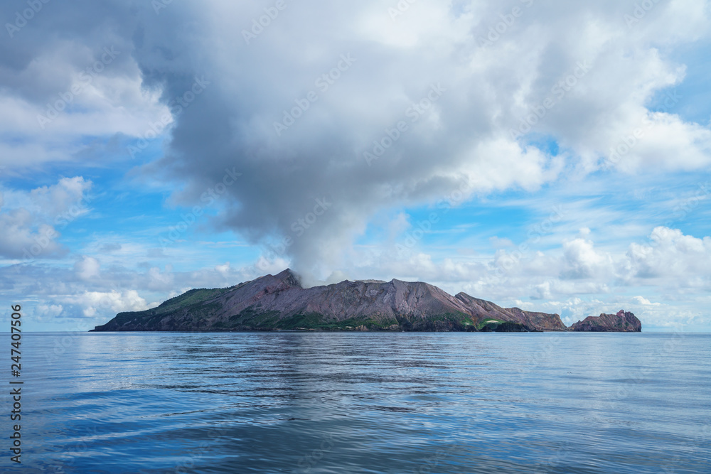 smoke over volcano,white island,bay of plenty,new zealand 2
