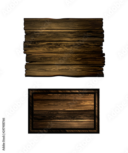 Fototapeta Naklejka Na Ścianę i Meble -  Vector realistic illustration of wooden signboard