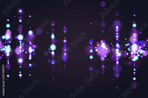 Blue bokeh sparkle glitter lights luxury glamor background. Abstract defocused circular party magic christmas background. New year glamorous elegant, shiny, blue christmas background. EPS 10.