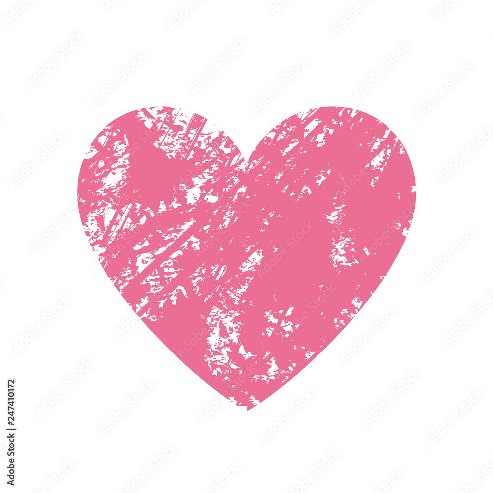 Beautiful Stamped Heart. Vector