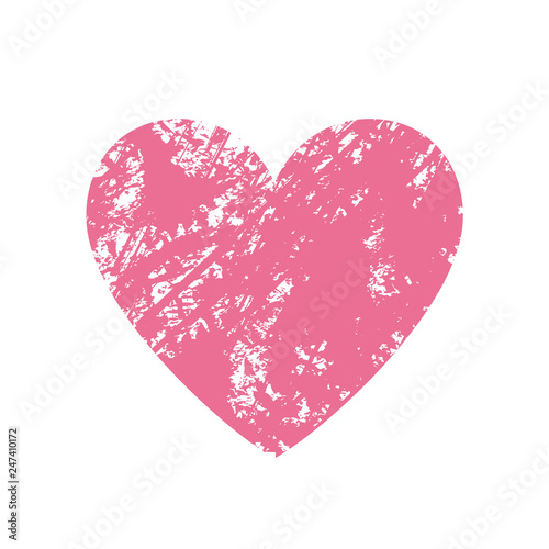 Beautiful Stamped Heart. Vector