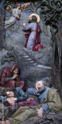 Agony in the Garden, Jesus in the Garden of Gethsemane, altarpiece in church of Saint Matthew in Stitar, Croatia 