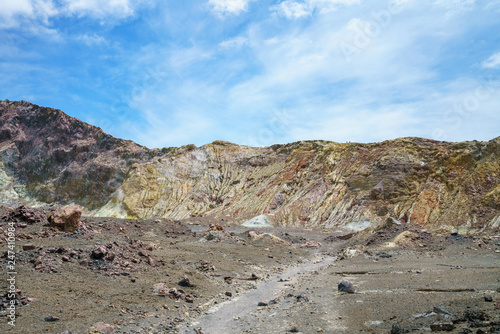 smoke in volcanic crater on white island new zealand 19