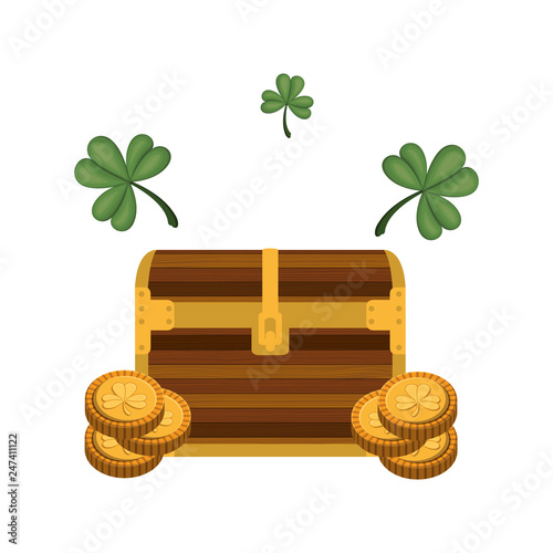 chest with coins isolated icon