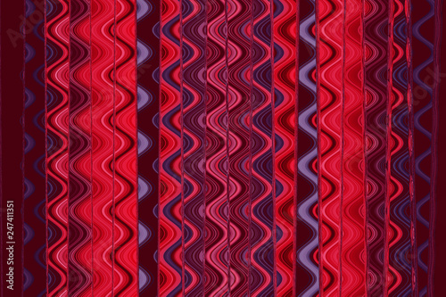 Red colored vertical lines with different waves pattern