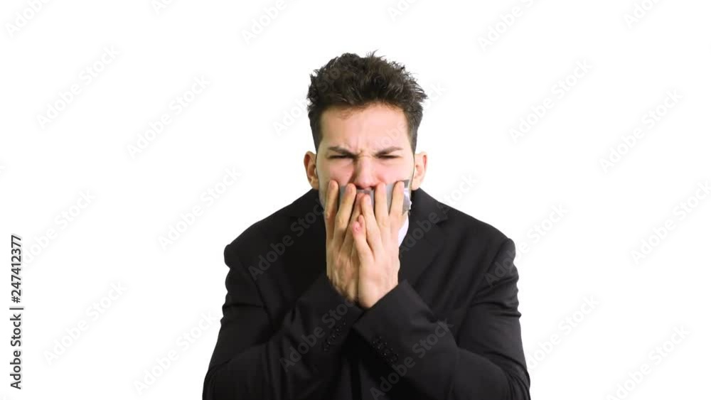 Businessman unable to talk Businessman unable to talk
