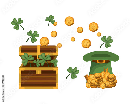 chest with coins isolated icon
